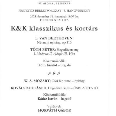 II. Hegedűverseny - ősbemutató a K&K klasszikus és kortárs hangversenyen