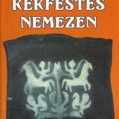 Kékfestés nemezen: Fadúcos mintázás