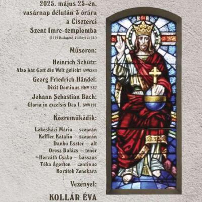 A Budapesti Monteverdi Kórus hangversenye a Ciszterci Szent Imre-templomban