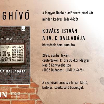 Kovács István: A IV. C balladája - könyvbemutató