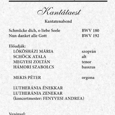 37. Budapesti Bach-hét // Kantátaest