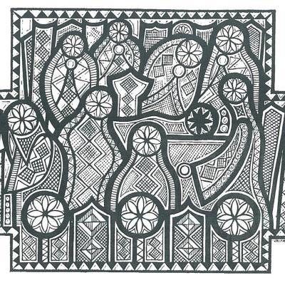 Grafikai kompozíciók sirató témákhoz, mondák, balladák rajzai